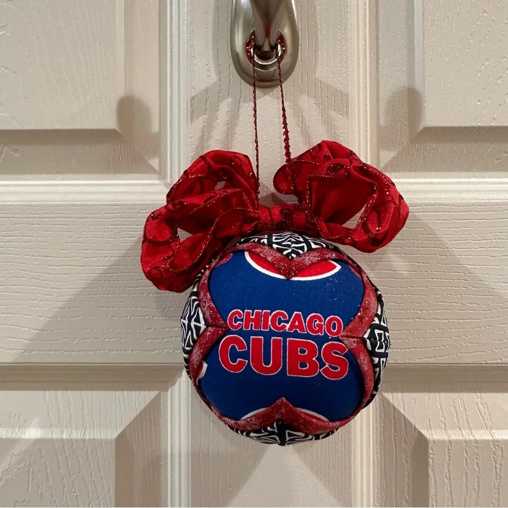 MLB Chicago Cubs World Series Winner Hand Crafted Quilted 4” Ornament